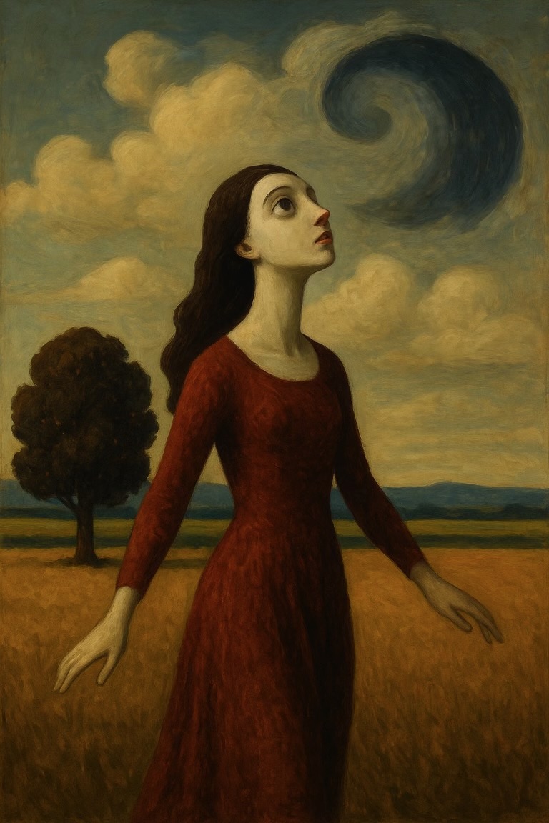 chica de rojo neo surrealiosta-compressed